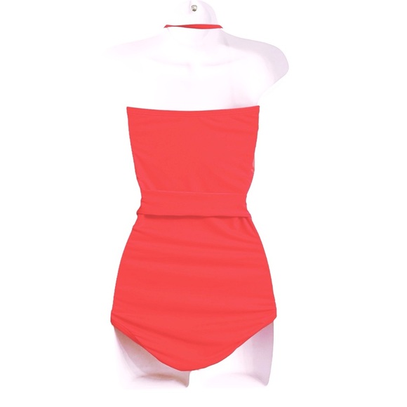Vince Camuto Coral Swimsuit with Belt Size 14 - Picture 5 of 8